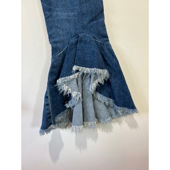 Citizens of Humanity Drew Flounce High Rise jeans size 27 dark wash crop ruffles - Picture 8 of 11